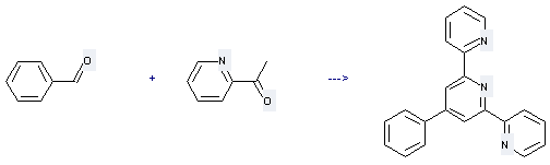 2,2':6',2''-Terpyridine,4'-phenyl- prepared by 1-pyridin-2-yl-ethanone and benzaldehyde 